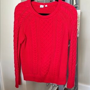 Gap Women's Red Cable Knit Sweater
